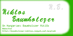 miklos baumholczer business card